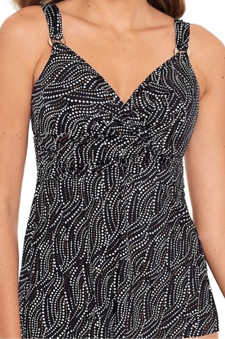 Miraclesuit Bronze Age Plunge Tankini Top Swim Bronze Brown 34DD NWT